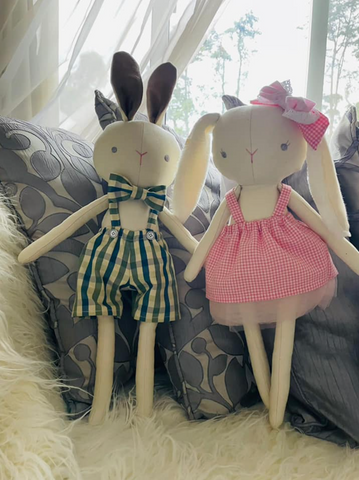 handmade bunny doll sewing pattern and tutorial