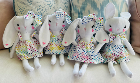 handmade bunny made with Studio Seren sewing pattern