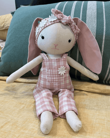 bunny doll made with Studio Seren bunny sewing pattern