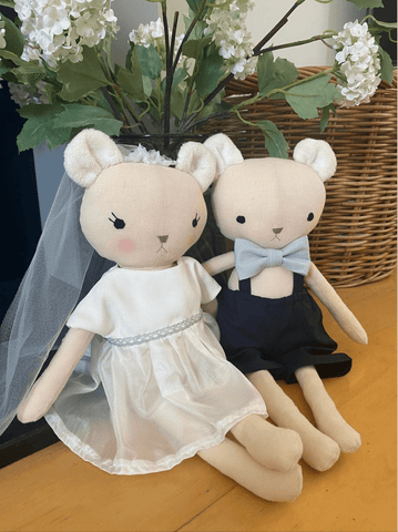 handmade teddy bear dolls made with Studio Seren bear sewing pattern