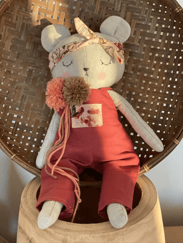 handmade bear doll made with Studio Seren bear sewing pattern