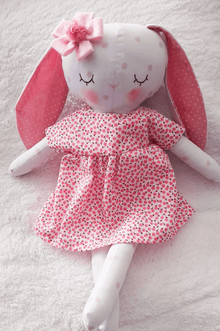 handmade bunny doll made with Studio Seren bunny sewing pattern