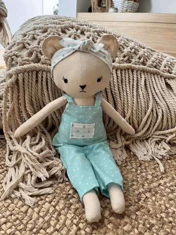 handmade bunny doll made with Studio Seren bunny sewing pattern