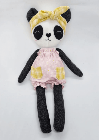 handmade panda doll made with Studio Seren bear sewing pattern