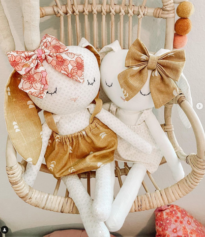 handmade bunny doll made with Studio Seren bunny sewing pattern