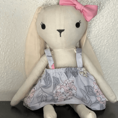 bunny doll made with Studio Seren bunny sewing pattern