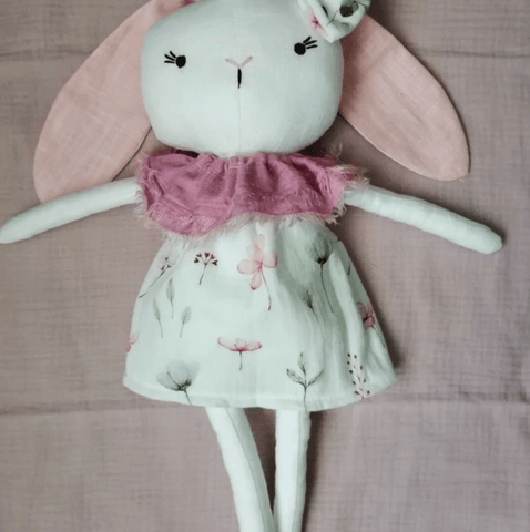 handmade bunny doll made with Studio Seren bunny sewing pattern