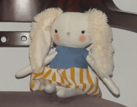 handmade bunny made with Studio Seren bunny sewing pattern