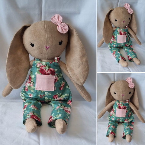 handmade bunny doll made with Studio Seren bunny sewing pattern