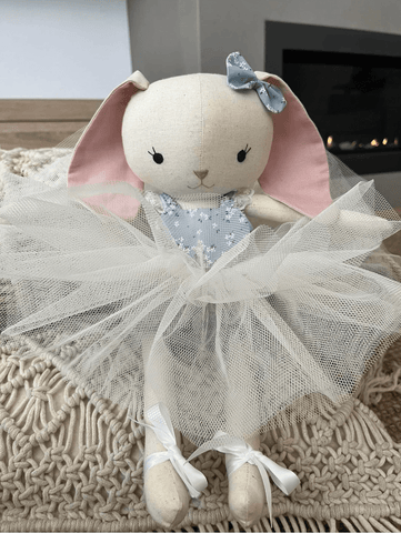 handmade bunny doll made with Studio Seren bunny sewing pattern