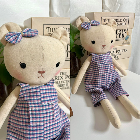 handmade teddy bear made with Studio Seren bear sewing pattern