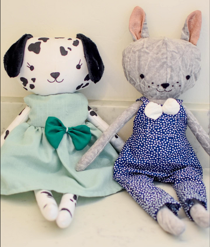 handmade dog dolls made with Studio Seren dog sewing pattern