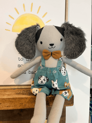 handmade dog doll made with Studio Seren dog sewing pattern