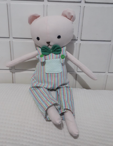 handmade teddy bear made with Studio Seren bear sewing pattern