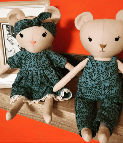 handmade teddies made with Studio Seren bear sewing pattern