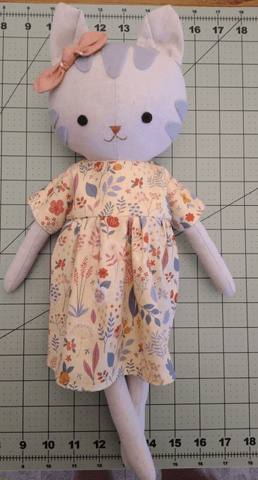 cat doll made with Studio Seren cat sewing pattern