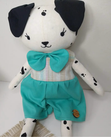 dalmatian dog doll made with STudio Seren dog sewing pattern