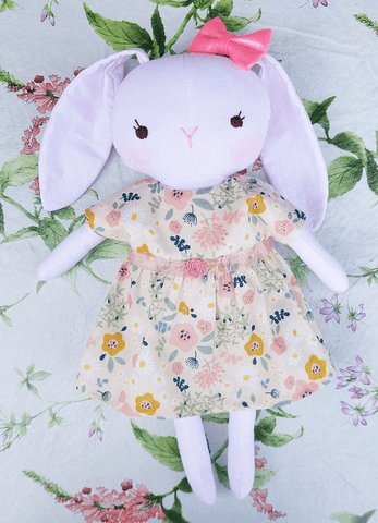 handmade bunny doll made with studio seren sewing pattern