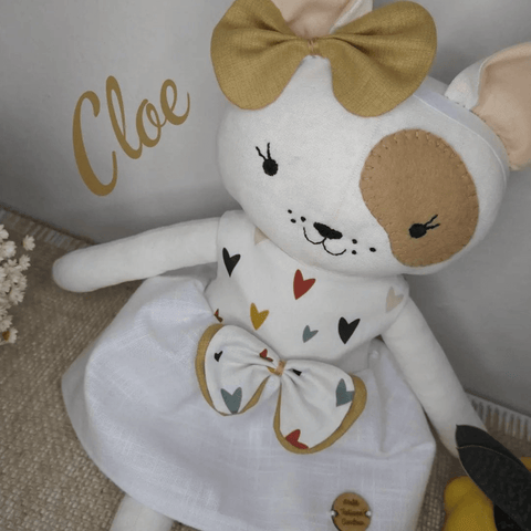 dog doll made with studio seren sewing pattern