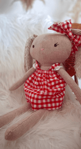 handmade bunny doll made with studio seren sewing pattern