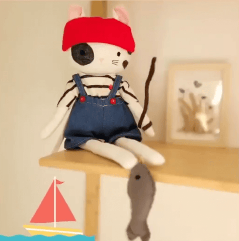 handmade cat doll made with studio seren sewing patterns