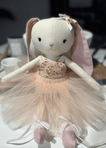 handmade bunny doll made with studio seren sewing pattern