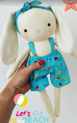 handmade bunny doll made using a studio seren bunny sewing pattern