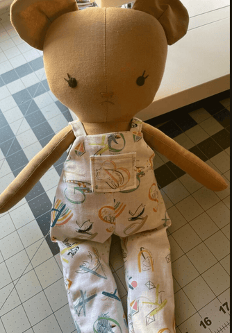 handmade teddy bear made with studio seren bear sewing pattern