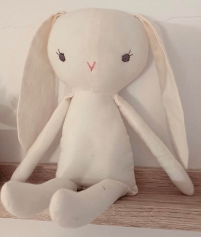bunny doll made with a studio seren sewing pattern