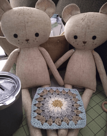 handmade bear dolls made with studio seren teddy bear sewing pattern