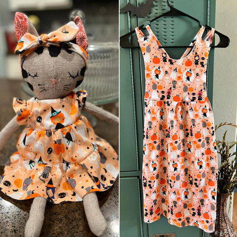 handmade cat doll made with cat sewing pattern