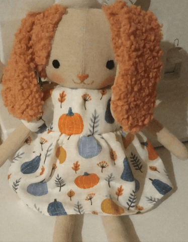 handmade dog doll made with studio seren dog sewing pattern