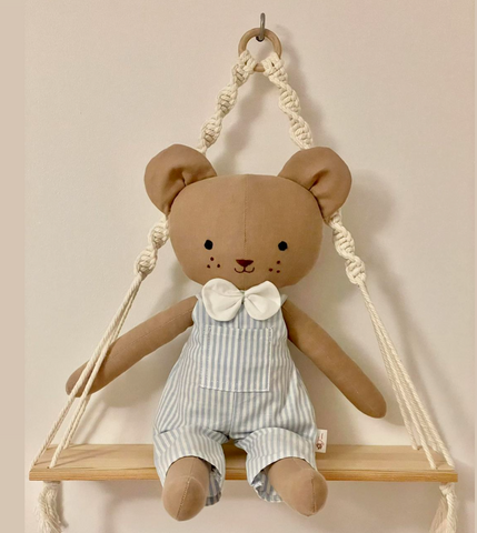 handmade bear doll made with studio seren bear sewing pattern