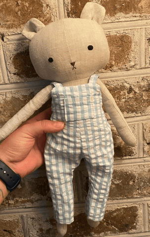 handmade bear doll made with studio seren bear pattern