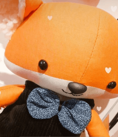 handmade fox doll made with studio seren fox sewing pattern