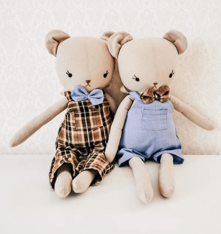 handmade teddy bear dolls made with teddy bear sewing pattern