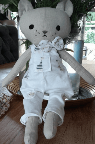 handmade bear doll made with studio seren bear pattern