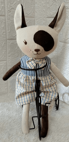 handmade dog doll made using studio seren dog sewing pattern