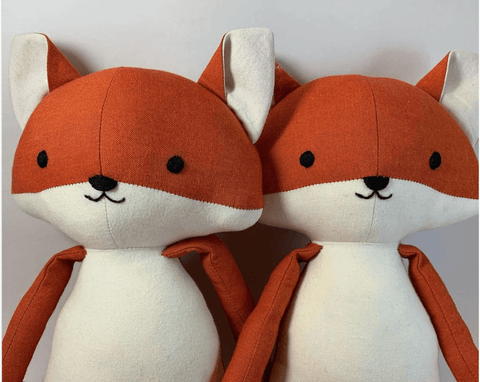 handmade fox dolls made with studio seren fox sewing pattern