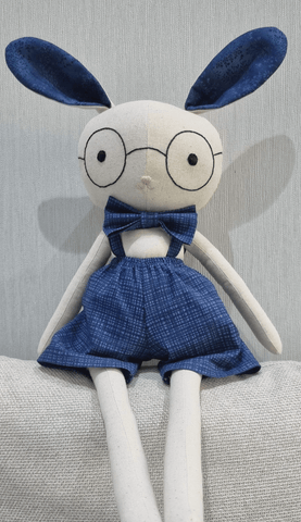 bunny doll made with studio seren bunny sewing pattern