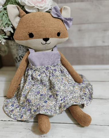 handmade fox doll made with studio seren fox sewing pattern