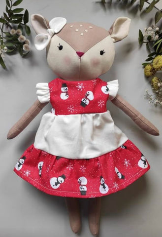 christmas doll made with studio seren sewing pattern
