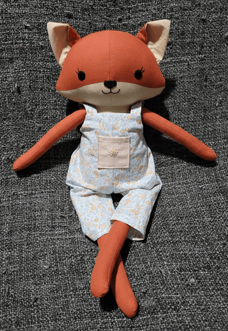 handmade fox doll made with studio seren fox sewing pattern