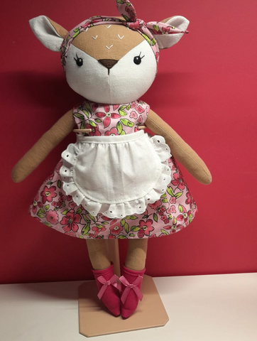 handmade deer doll made with studio seren deer sewing pattern