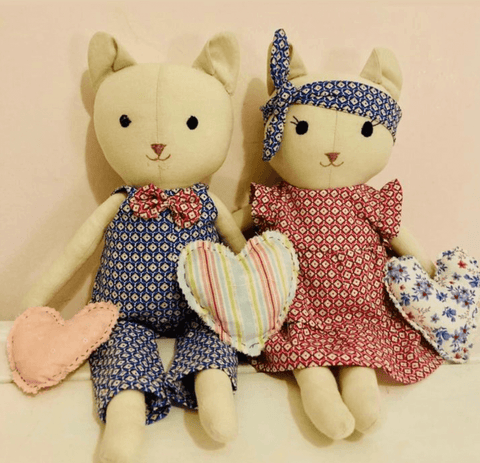 handmade dolls made with studio seren sewing pattern