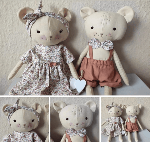 handmade dolls made with studio seren sewing pattern