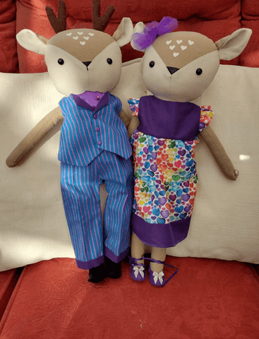 handmade dolls made with studio seren sewing pattern