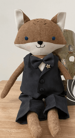handmade fox doll made with studio seren fox sewing pattern