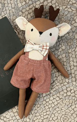 handmade deer doll made using studio seren deer sewing pattern