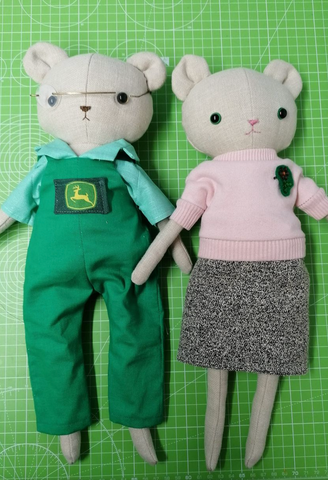 handmade bear dolls made with studio seren teddy bear sewing pattern